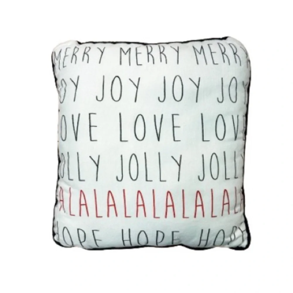 Home | Rae Dunn Black White Red Christmas Holiday Decorative Pillow 14.5 x 14.5”